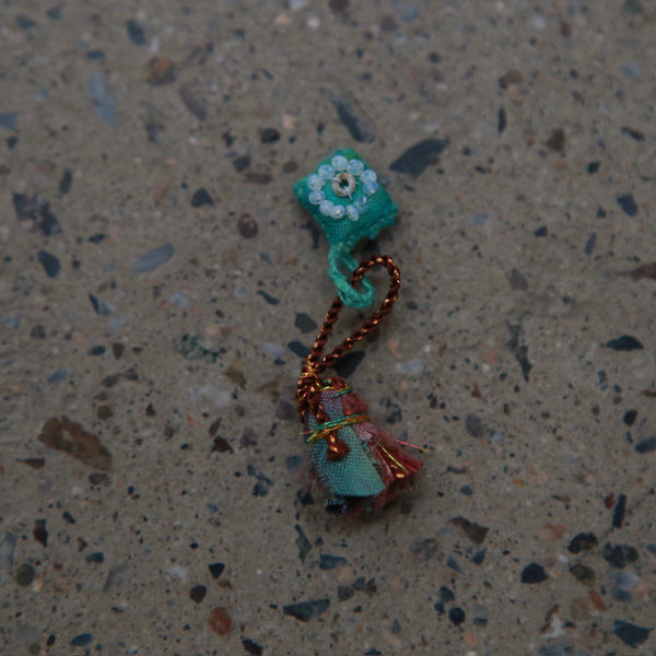 Antomoon Silk and Glass Bead Embroidery Pendant/Mini Charm ATM-Antomoon-12-2-vintage glass beads (Antomoon-10-1)
